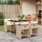 Preview: ARDEBO.de - 5-tlg. Garten-Essgruppe mit Kissen Beige Poly Rattan