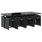Preview: 9-tlg. Garten-Essgruppe mit Kissen Schwarz Poly Rattan