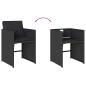 Preview: 9-tlg. Garten-Essgruppe mit Kissen Schwarz Poly Rattan