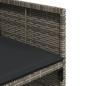 Preview: 11-tlg. Garten-Essgruppe mit Kissen Grau Poly Rattan