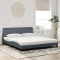 Preview: Bett mit Matratze "Hanko" Dunkelgrau 180x200 cm Samt