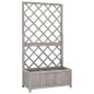 Preview: ARDEBO.de - Pflanzkübel mit Spalier Grau 70x30x135 cm Massivholz Tanne
