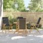 Preview: ARDEBO.de - Gartenstühle 4 Stk. Verstellbar Klappbar mit Kissen Bambus