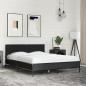 Preview: ARDEBO.de - Bettgestell Schwarz 140x190 cm Holzwerkstoff und Metall