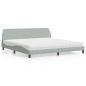 Preview: ARDEBO.de - Bett mit Matratze "Dover" Hellgrau 200x200 cm Samt