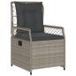 Preview: 5-tlg. Garten-Essgruppe mit Kissen Hellgrau Poly Rattan