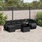 Preview: ARDEBO.de - 8-tlg. Garten-Sofagarnitur mit Kissen Schwarz Poly Rattan