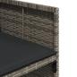 Preview: 9-tlg. Garten-Essgruppe mit Kissen Grau Poly Rattan