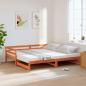 Preview: ARDEBO.de - Tagesbett Ausziehbar Wachsbraun 80x200 cm Massivholz Kiefer
