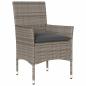 Preview: 5-tlg. Garten-Essgruppe mit Kissen Grau Poly Rattan Akazie