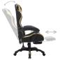 Preview: Gaming-Stuhl mit RGB LED-Leuchten Gold und Schwarz Kunstleder