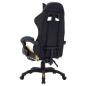 Preview: Gaming-Stuhl mit RGB LED-Leuchten Gold und Schwarz Kunstleder