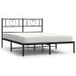 Preview: Bettgestell mit Kopfteil Metall Schwarz 160x200 cm