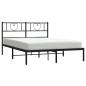 Preview: Bettgestell mit Kopfteil Metall Schwarz 160x200 cm