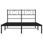 Preview: Bettgestell mit Kopfteil Metall Schwarz 160x200 cm