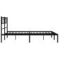 Preview: Bettgestell mit Kopfteil Metall Schwarz 160x200 cm