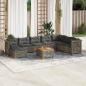Preview: ARDEBO.de - 9-tlg. Garten-Sofagarnitur mit Kissen Grau Poly Rattan
