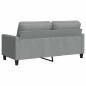 Preview: 2-Sitzer-Sofa Hellgrau 140 cm Stoff