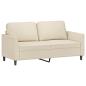 Preview: 2-Sitzer-Sofa Creme 140 cm Kunstleder