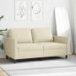 Preview: 2-Sitzer-Sofa Creme 140 cm Kunstleder