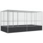 Preview: Voliere mit Erweiterung Silber 418 x 207 x 212 cm Stahl