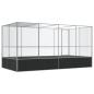 Preview: Voliere mit Erweiterung Silber 418 x 207 x 212 cm Stahl