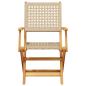 Preview: 3-tlg. Bistro-Set Beige Poly Rattan und Massivholz