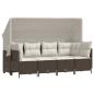 Preview: 5-tlg. Garten-Sofagarnitur mit Kissen Braun Poly Rattan