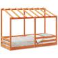 Preview: Kinderbett mit Dach Wachsbraun 75x190 cm Massivholz Kiefer