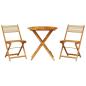 Preview: 3-tlg. Bistro-Set Beige Polypropylen und Massivholz