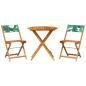 Preview: 3-tlg. Bistro-Set Blattmuster Stoff und Massivholz