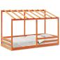 Preview: Kinderbett mit Dach Wachsbraun 100x200 cm Massivholz Kiefer