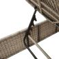 Preview: Sonnenliege mit Tisch und Auflage Hellgrau Poly Rattan