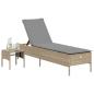 Preview: Sonnenliege mit Tisch und Auflage Beige Poly Rattan