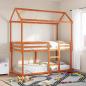 Preview: ARDEBO.de - Etagenbett mit Dach Wachsbraun 90x200 cm Massivholz Kiefer