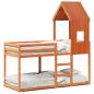 Preview: Etagenbett mit Dach Wachsbraun 90x200 cm Massivholz Kiefer