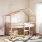 Preview: ARDEBO.de - Hochbett mit Dach 75x190 cm Massivholz Kiefer