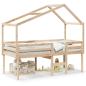 Preview: Hochbett mit Dach 75x190 cm Massivholz Kiefer