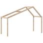 Preview: Hochbett mit Dach 75x190 cm Massivholz Kiefer