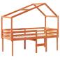 Preview: Hochbett mit Dach Wachsbraun 75x190 cm Massivholz Kiefer