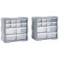 Preview: ARDEBO.de - Multi-Schubladen-Organizer 2 Stk. 12 Schubladen 26,5x16x26 cm