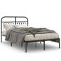 Preview: Bettgestell mit Kopfteil Metall Schwarz 120x190 cm