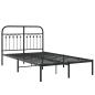 Preview: Bettgestell mit Kopfteil Metall Schwarz 120x190 cm