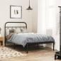 Preview: ARDEBO.de - Bettgestell mit Kopfteil Metall Schwarz 100x190 cm