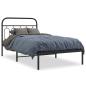 Preview: Bettgestell mit Kopfteil Metall Schwarz 100x190 cm