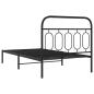 Preview: Bettgestell mit Kopfteil Metall Schwarz 100x190 cm