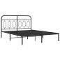 Preview: Bettgestell mit Kopfteil Metall Schwarz 140x200 cm