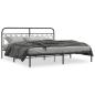 Preview: Bettgestell mit Kopfteil Metall Schwarz 200x200 cm