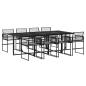 Preview: 9-tlg. Garten-Essgruppe mit Kissen Schwarz Poly Rattan