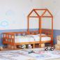 Preview: ARDEBO.de - Tagesbett mit Dach Wachsbraun 90x200 cm Massivholz Kiefer